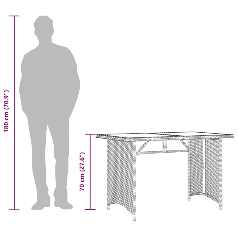 vidaXL Solid Acacia Wood Garden Dining Table in Beige