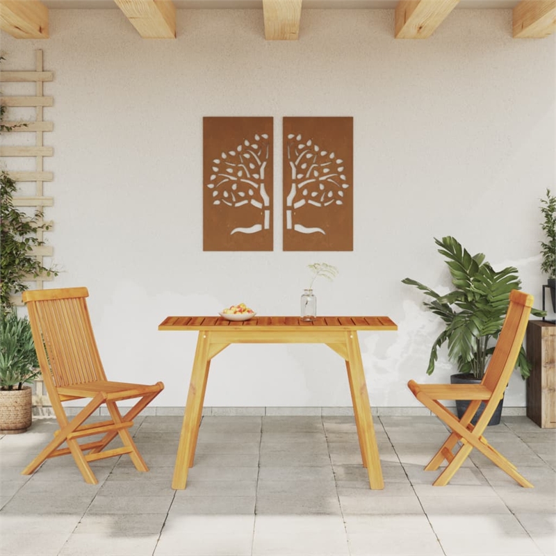 vidaXL Solid Acacia Wood Medium Dining Table in Brown