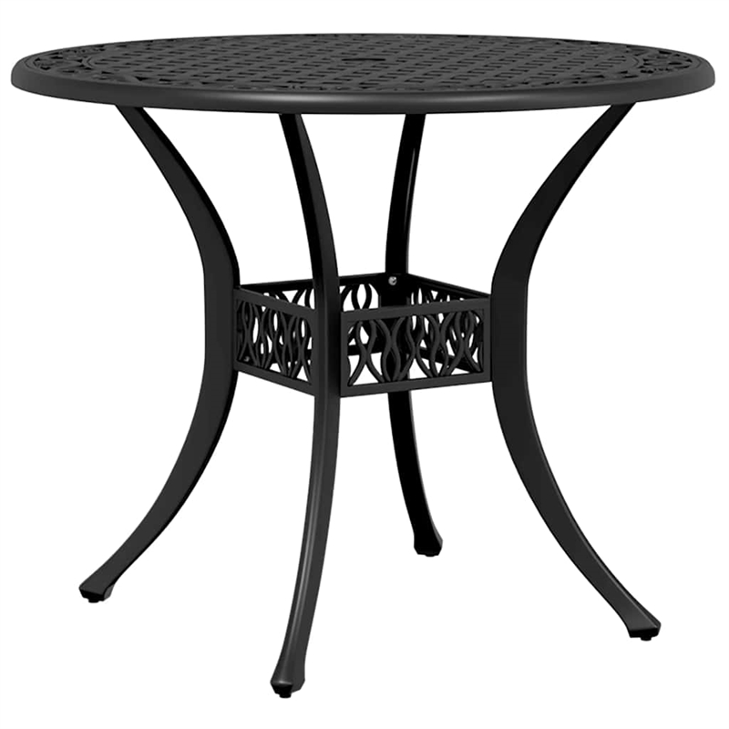 vidaXL Cast Aluminum Medium Garden Dining Table in Black