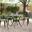 vidaXL Cast Aluminum Medium Garden Dining Table in Black