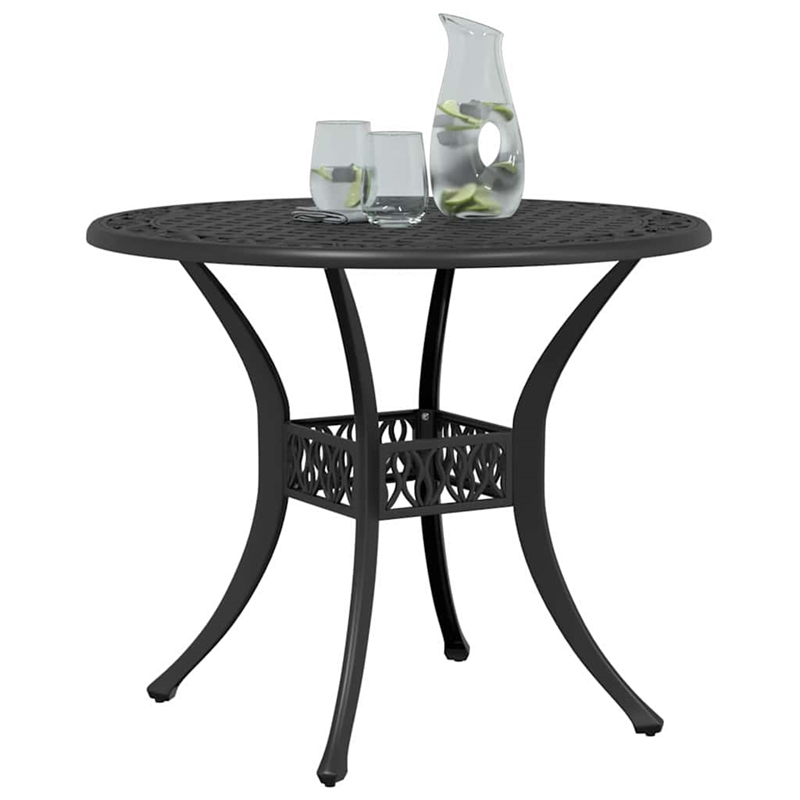vidaXL Cast Aluminum Medium Garden Dining Table in Black