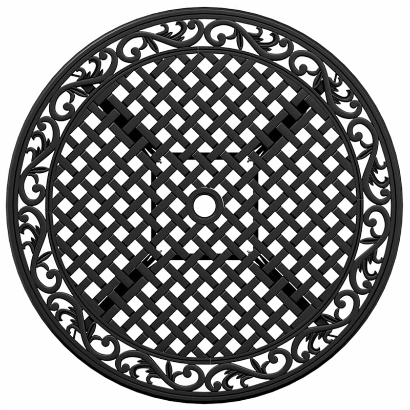vidaXL Cast Aluminum Medium Garden Dining Table in Black