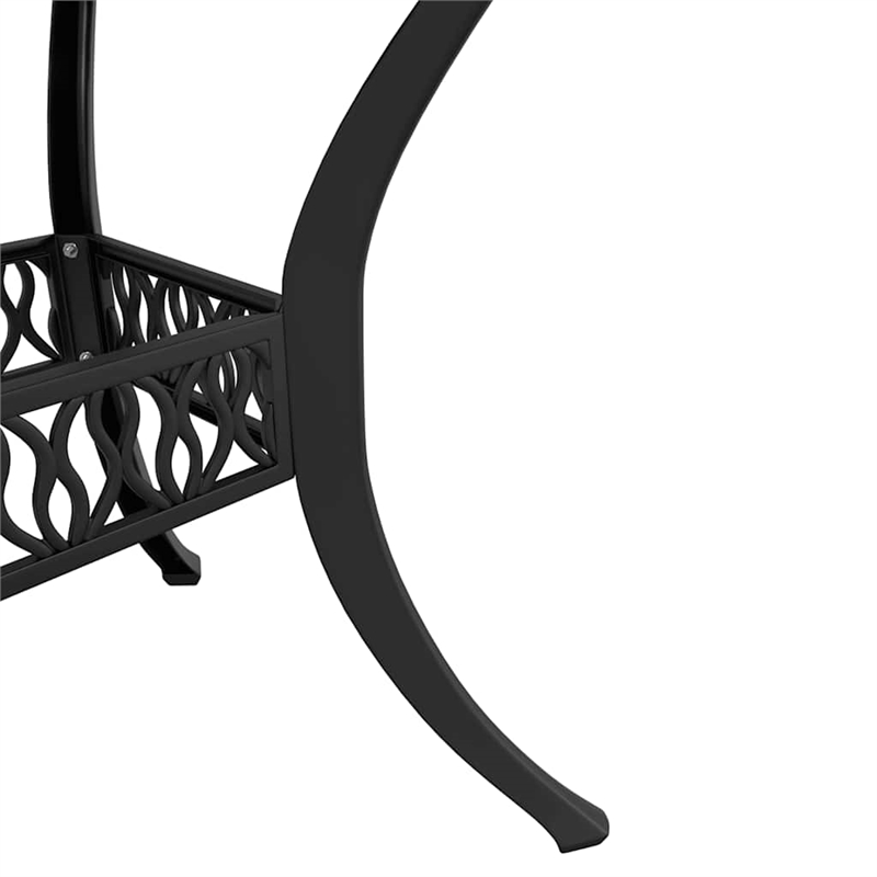 vidaXL Cast Aluminum Medium Garden Dining Table in Black