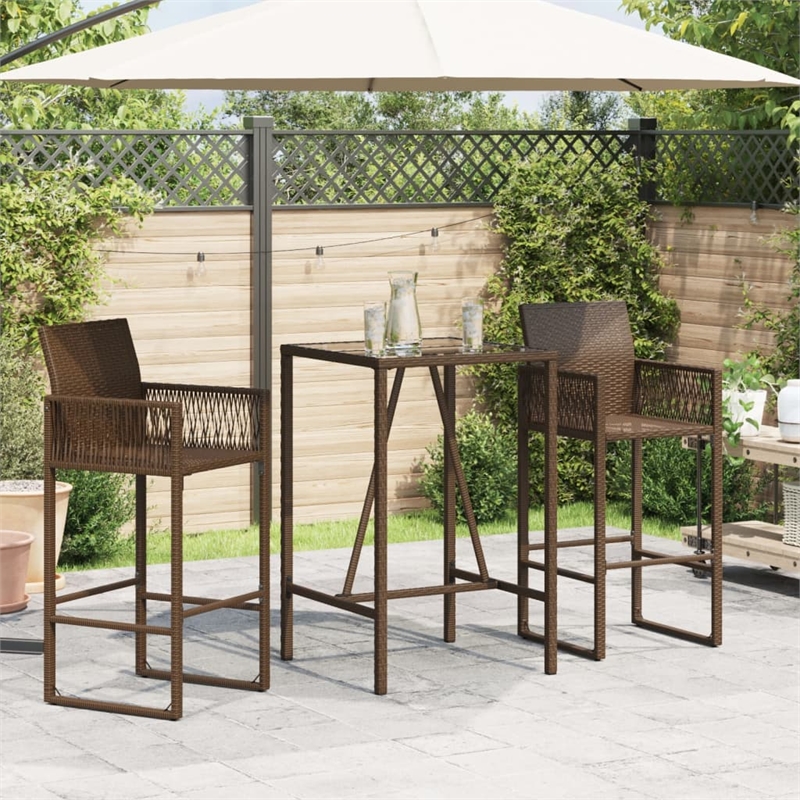 vidaXL Outdoor Bar Table in Black/Brown