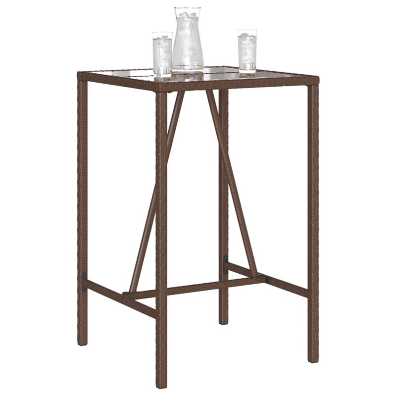 vidaXL Outdoor Bar Table in Black/Brown