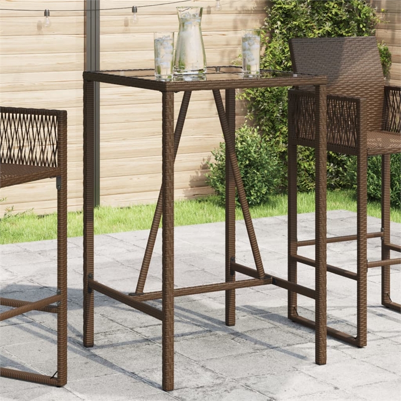 vidaXL Outdoor Bar Table in Black/Brown