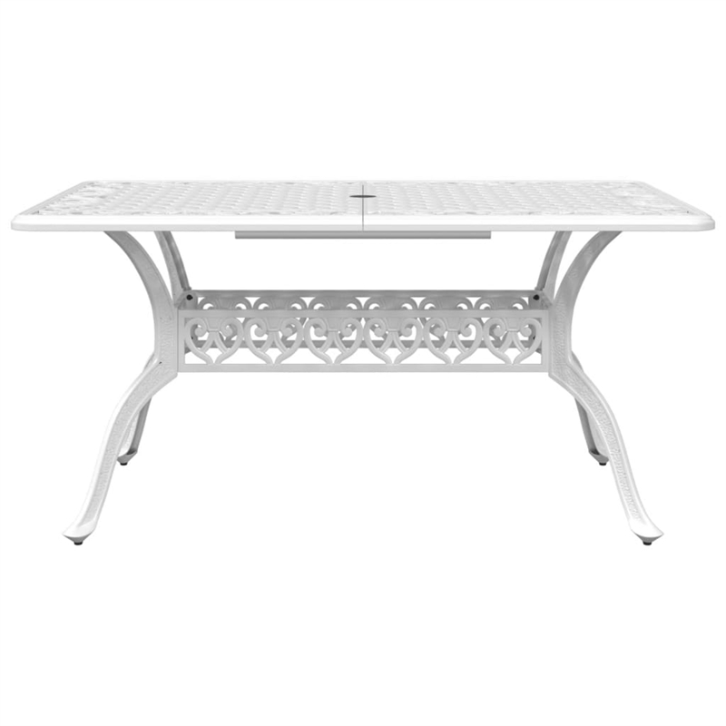 vidaXL Cast Aluminum Garden Dining Table in White
