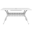 vidaXL Cast Aluminum Garden Dining Table in White