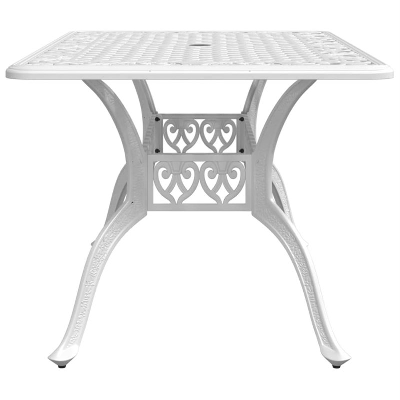 vidaXL Cast Aluminum Garden Dining Table in White