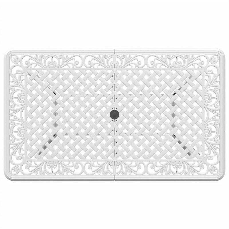 vidaXL Cast Aluminum Garden Dining Table in White