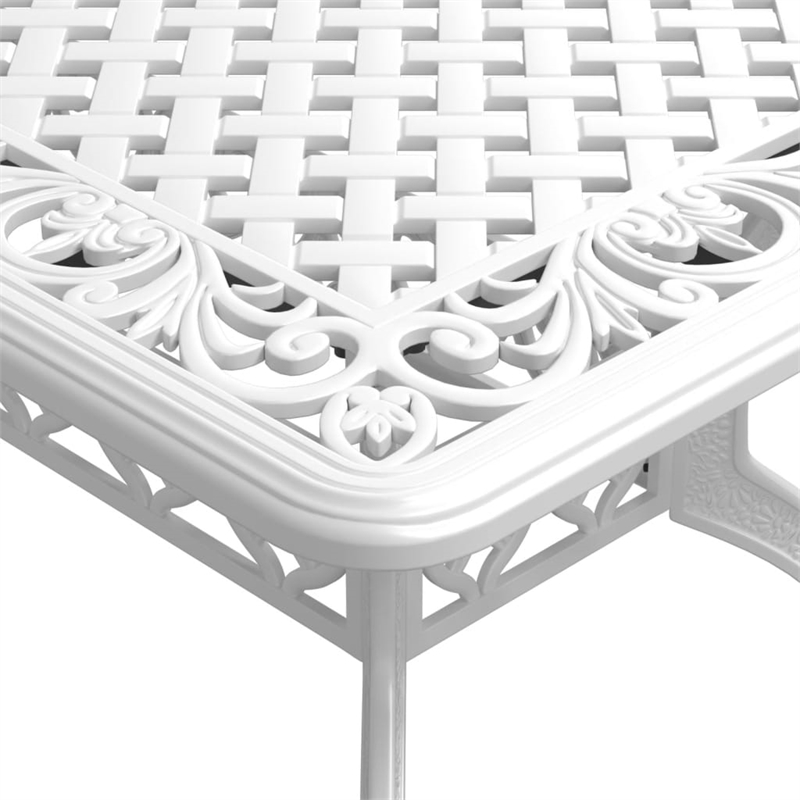 vidaXL Cast Aluminum Garden Dining Table in White