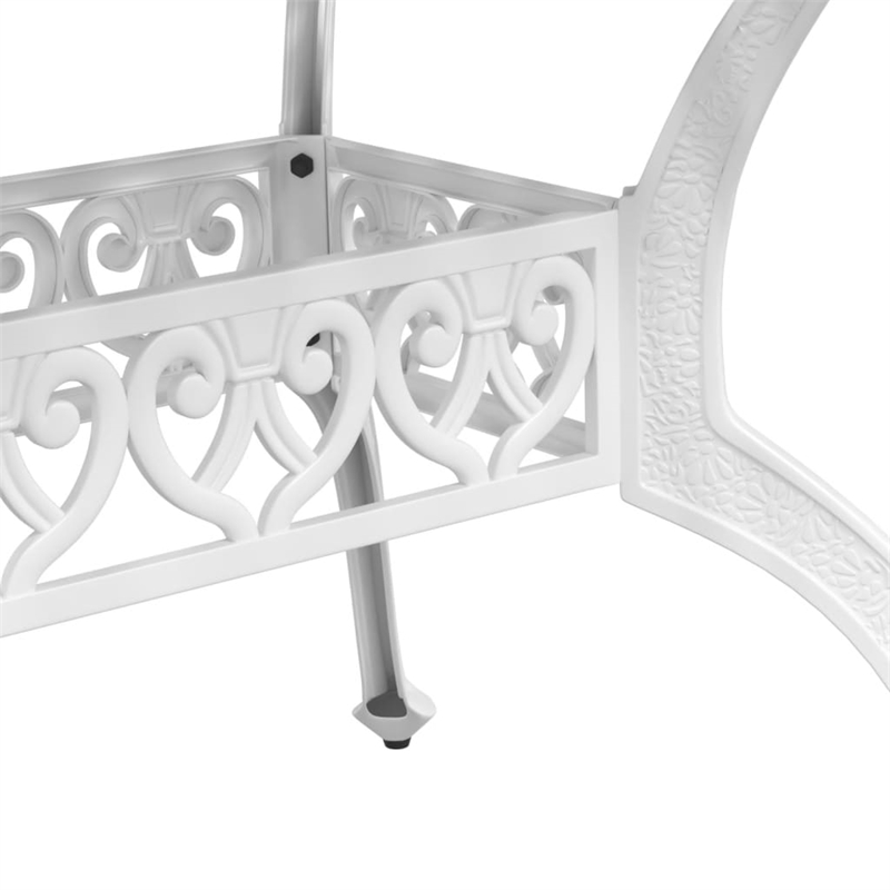 vidaXL Cast Aluminum Garden Dining Table in White