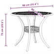 vidaXL Cast Aluminum Medium Garden Dining Table in White