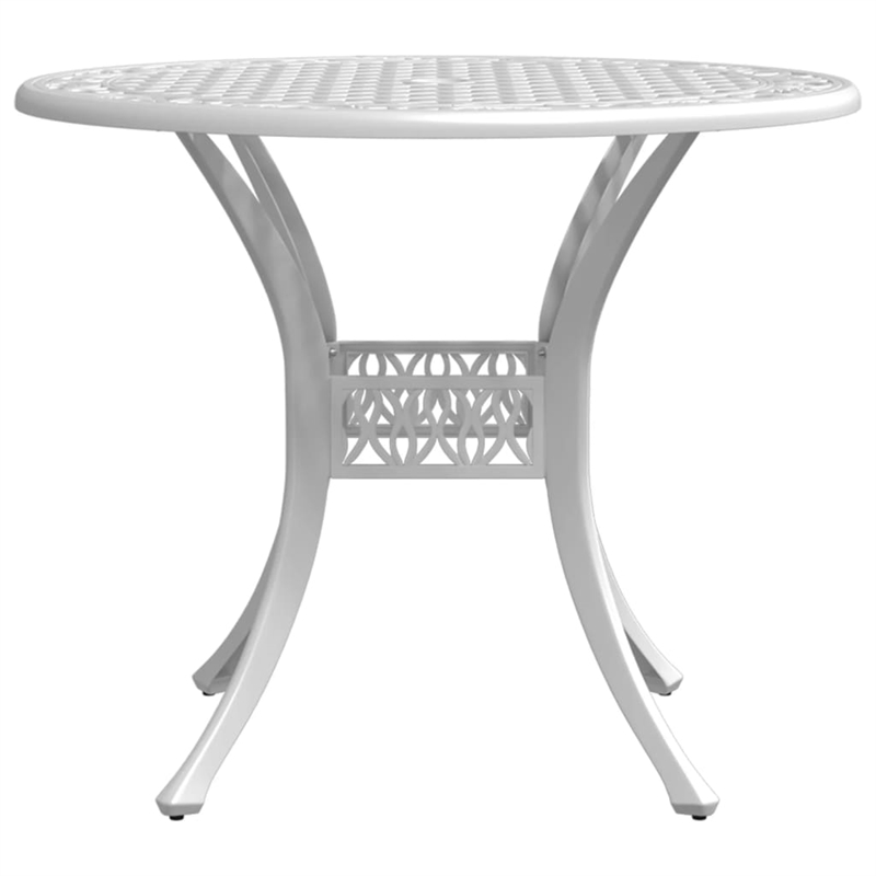 vidaXL Cast Aluminum Medium Garden Dining Table in White
