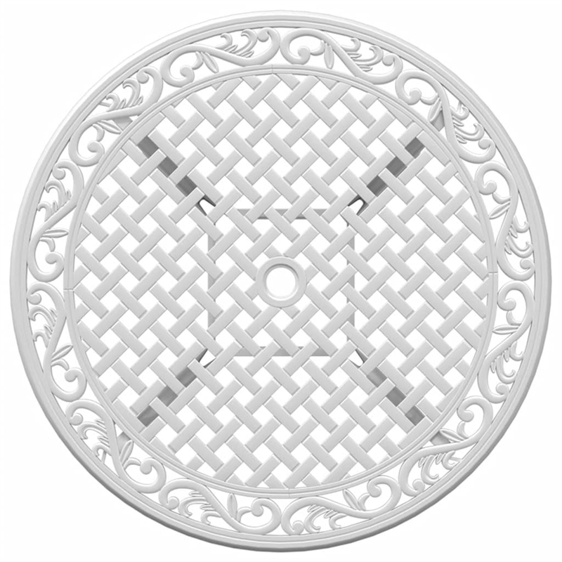 vidaXL Cast Aluminum Medium Garden Dining Table in White