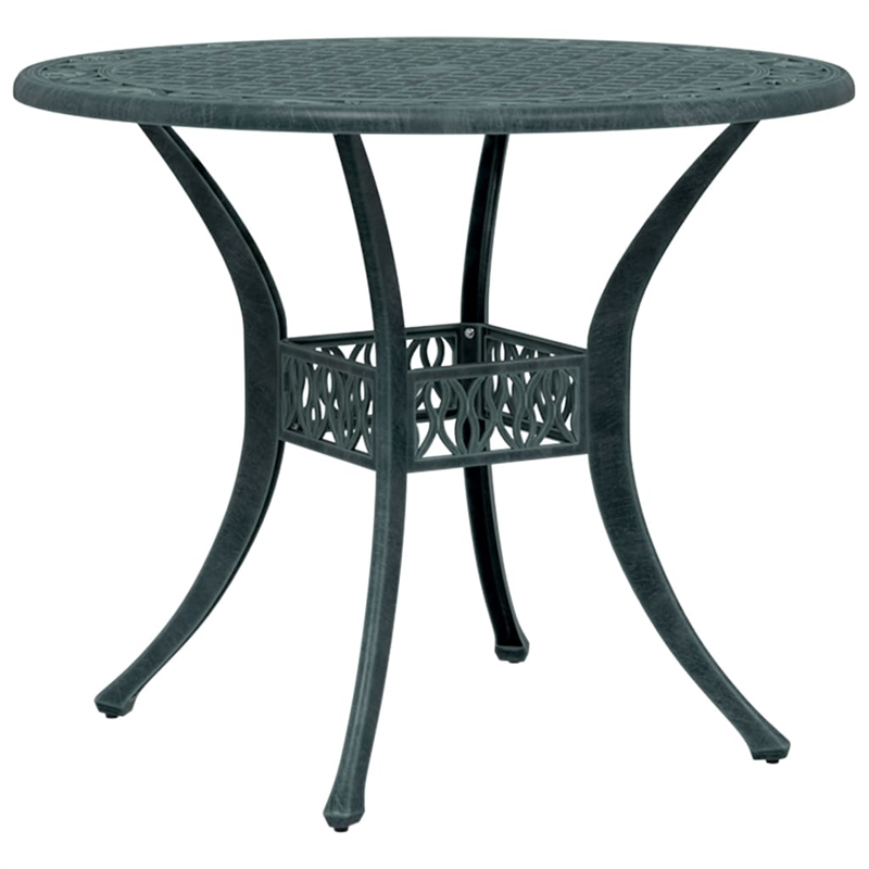 vidaXL Cast Aluminum Medium Garden Dining Table in Green