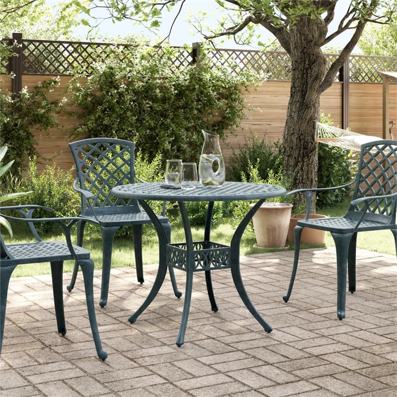 vidaXL Cast Aluminum Medium Garden Dining Table in Green