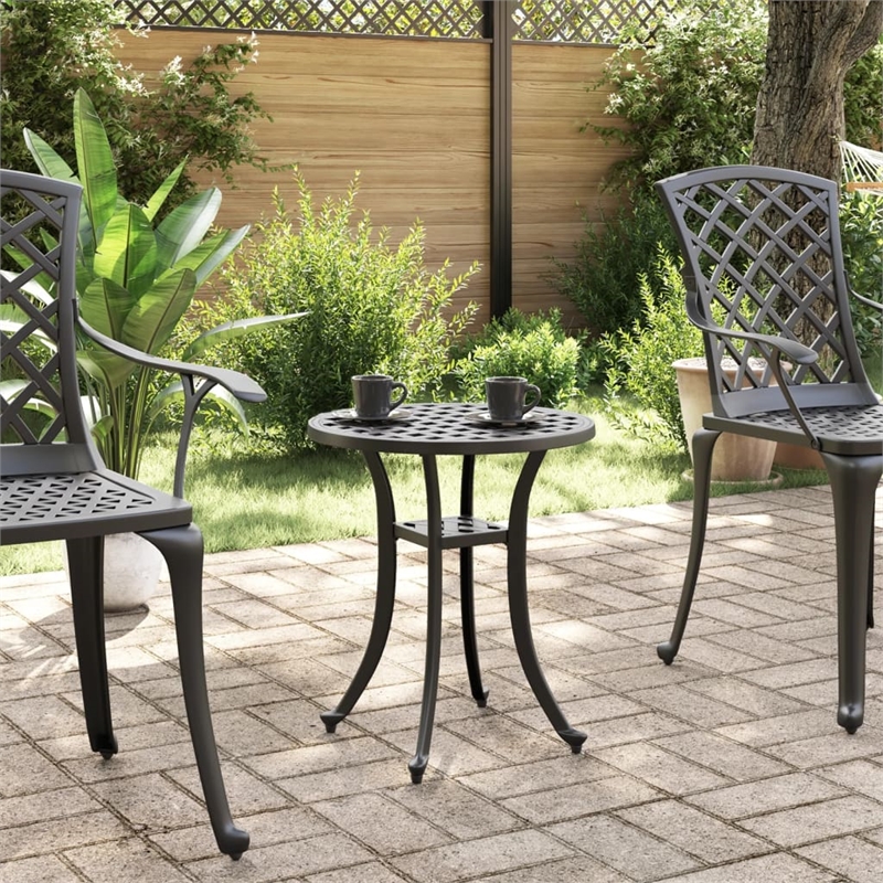 vidaXL Cast Aluminum Garden Table in Black