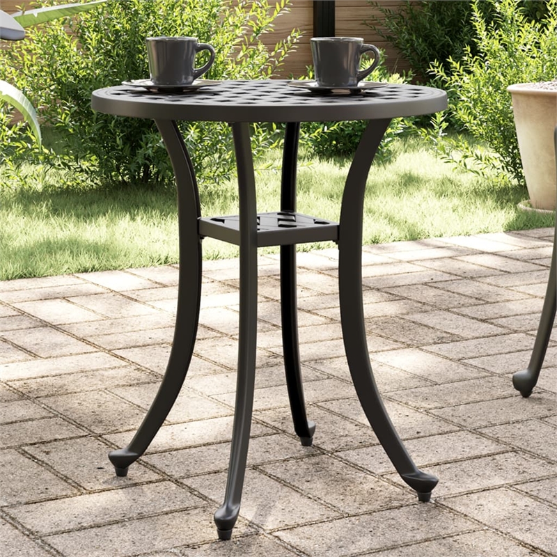 vidaXL Cast Aluminum Garden Table in Black