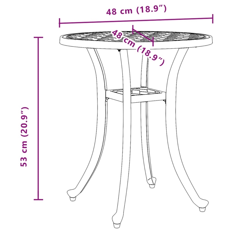 vidaXL Cast Aluminum Garden Table in White