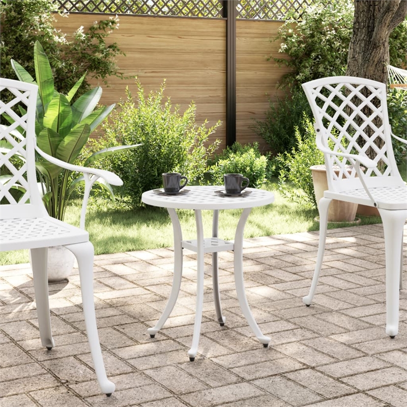vidaXL Cast Aluminum Garden Table in White