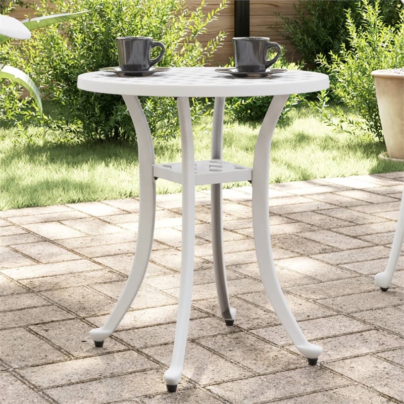 vidaXL Cast Aluminum Garden Table in White