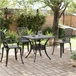 vidaXL Cast Aluminum Medium Garden Dining Table in Black