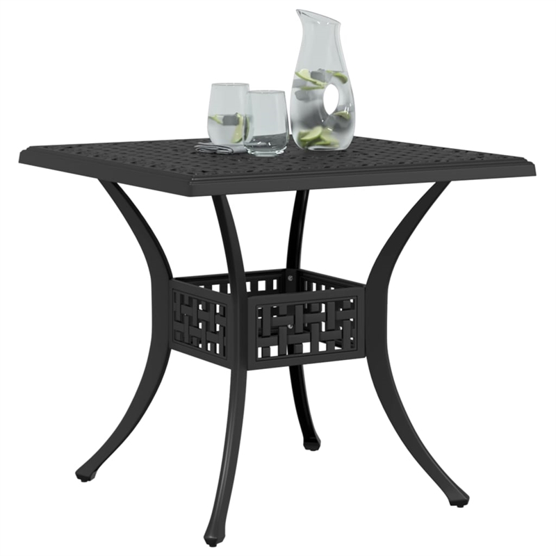 vidaXL Cast Aluminum Medium Garden Dining Table in Black