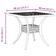 vidaXL Cast Aluminum Durable Garden Dining Table in White