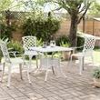 vidaXL Cast Aluminum Durable Garden Dining Table in White