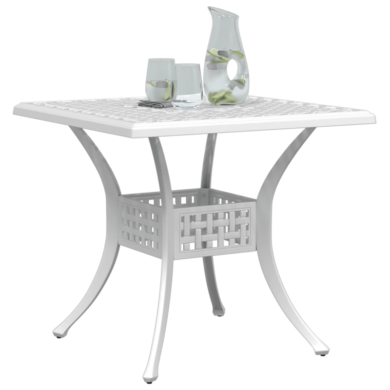 vidaXL Cast Aluminum Durable Garden Dining Table in White