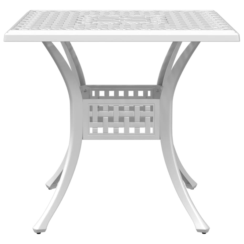 vidaXL Cast Aluminum Durable Garden Dining Table in White