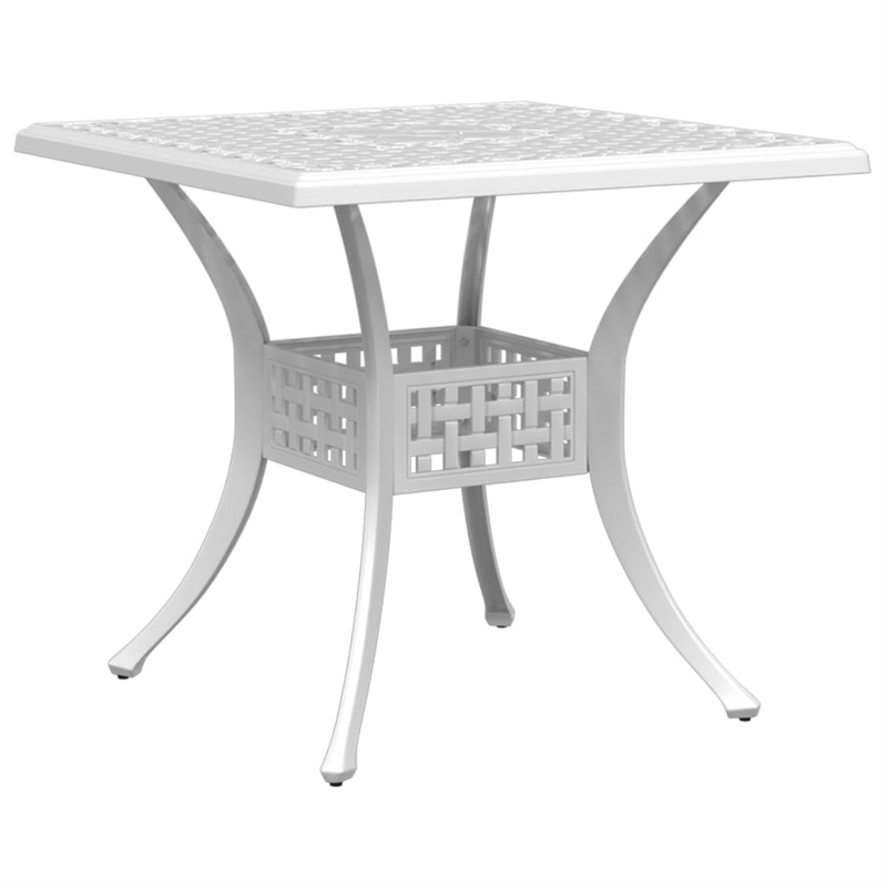 vidaXL Cast Aluminum Durable Garden Dining Table in White