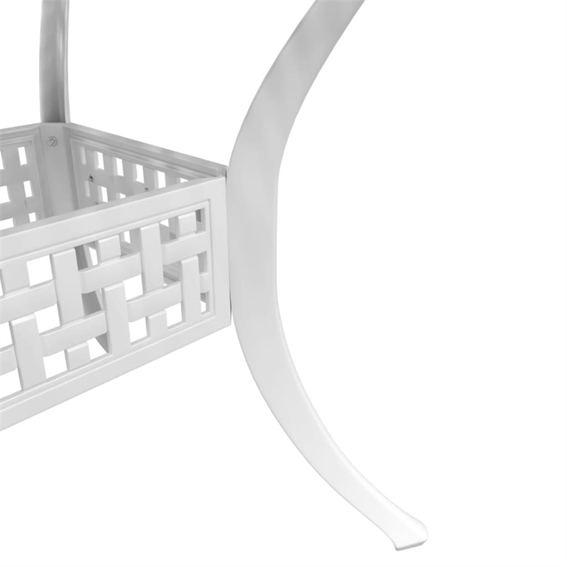 vidaXL Cast Aluminum Durable Garden Dining Table in White