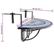vidaXL Iron and Ceramic Medium Foldable Garden Table in Blue/White