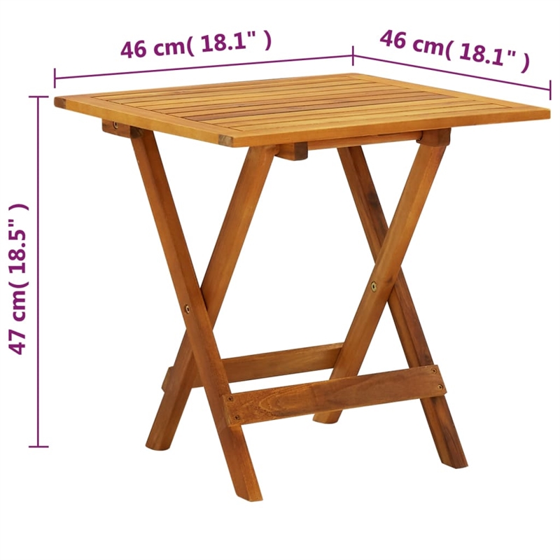 vidaXL Solid Acacia Wood Side Table in Brown