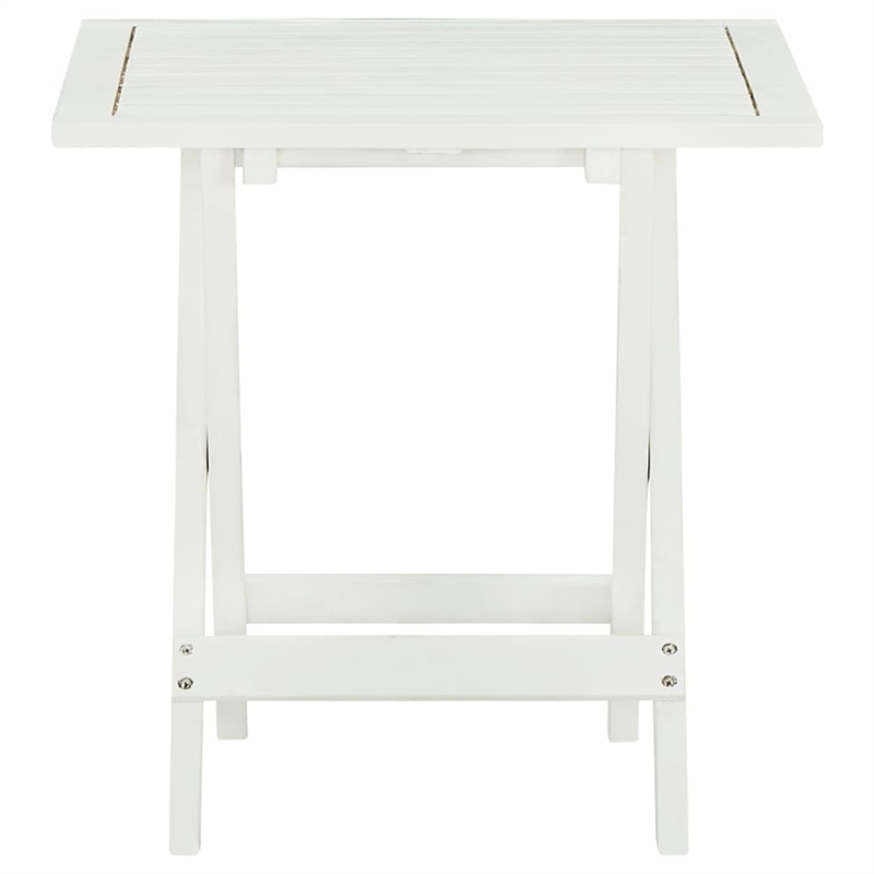 vidaXL Acacia Hardwood Small Foldable Side Table in White