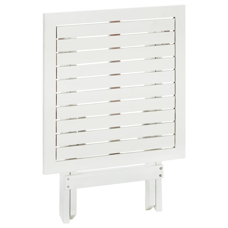 vidaXL Acacia Hardwood Small Foldable Side Table in White