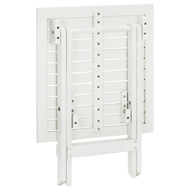 vidaXL Acacia Hardwood Small Foldable Side Table in White