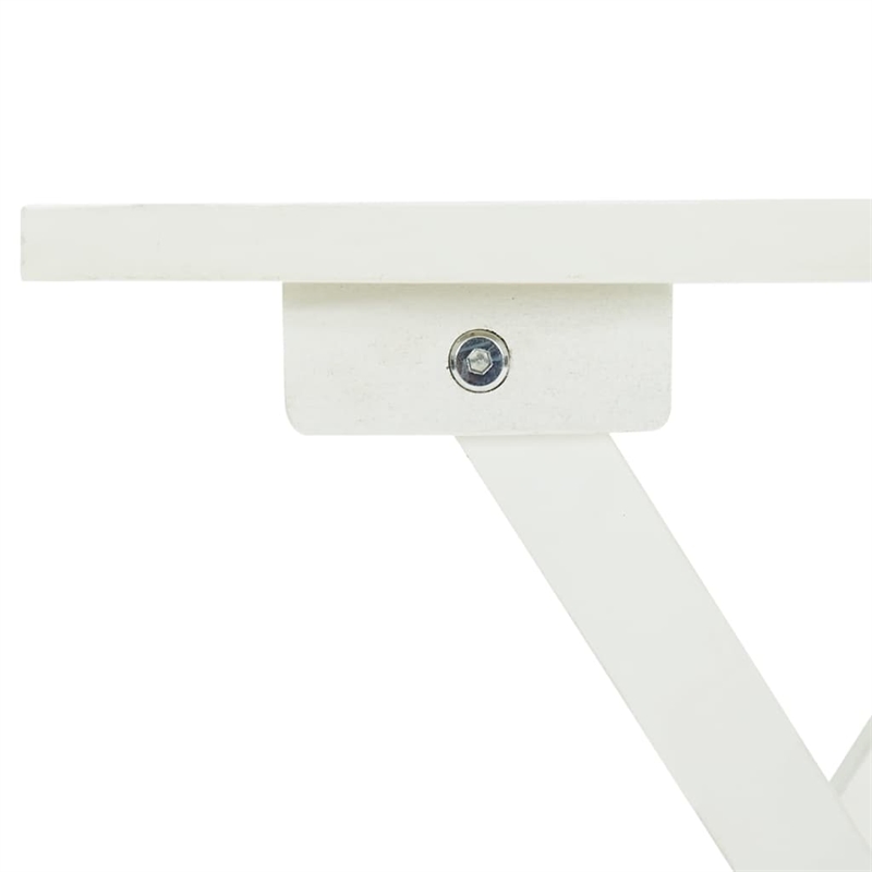 vidaXL Acacia Hardwood Small Foldable Side Table in White