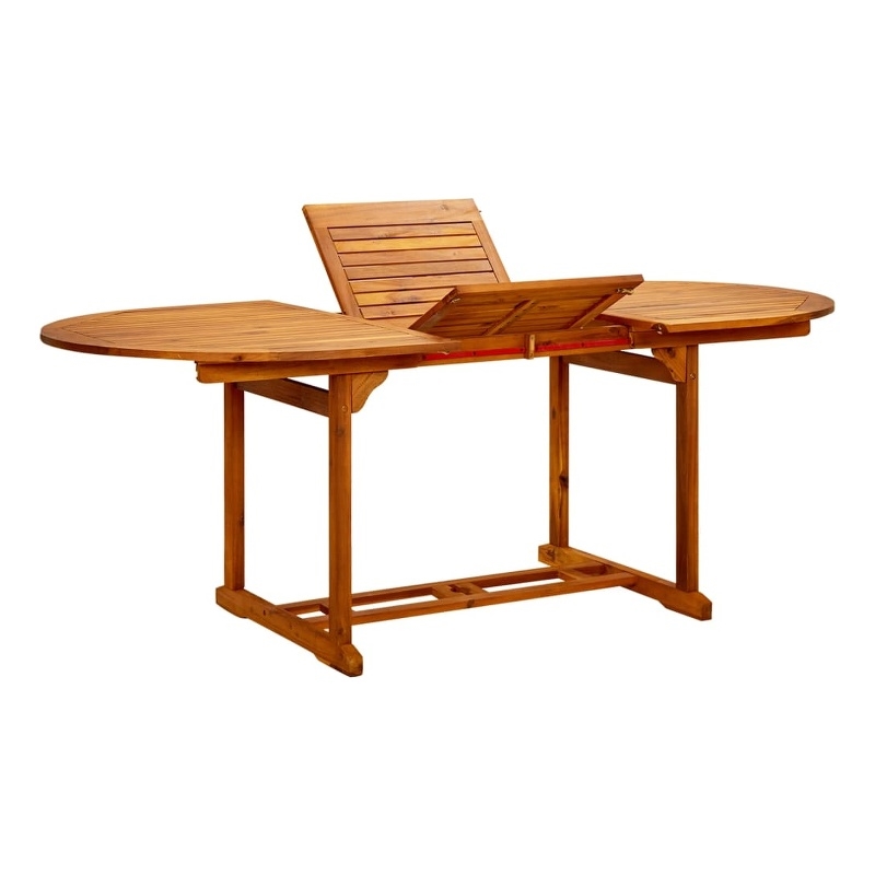 vidaXL Acacia Hardwood Large Extendable Dining Table  in Natural/Brown