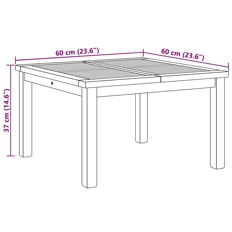 vidaXL Solid Teak Wood Coffee Table in Brown