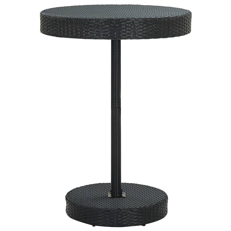 vidaXL PE Rattan Round Garden Table in Black
