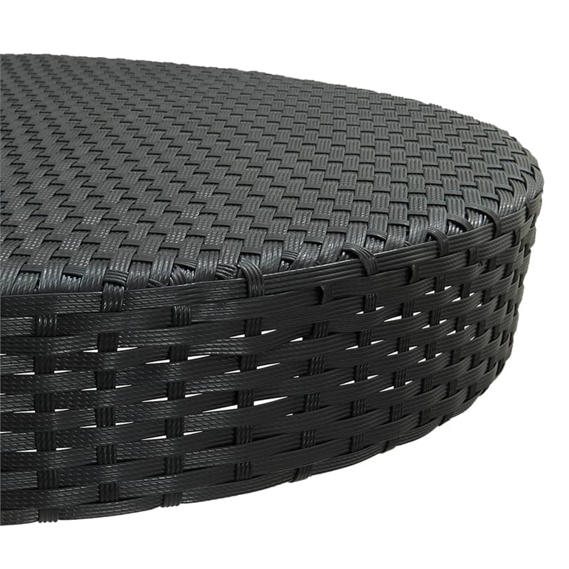 vidaXL PE Rattan Round Garden Table in Black