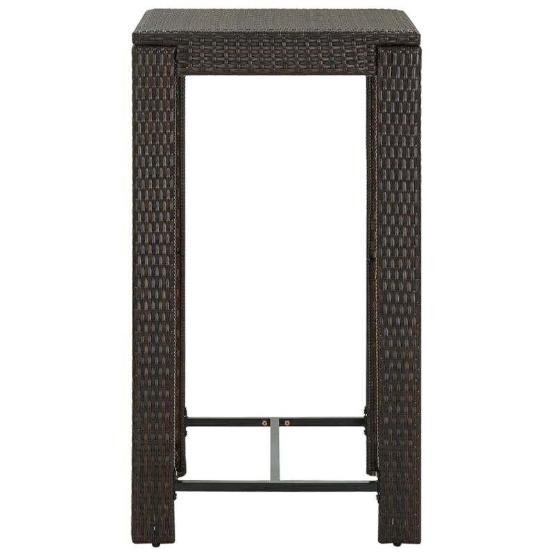 vidaXL PE Rattan Counter Height Bar Table in Brown
