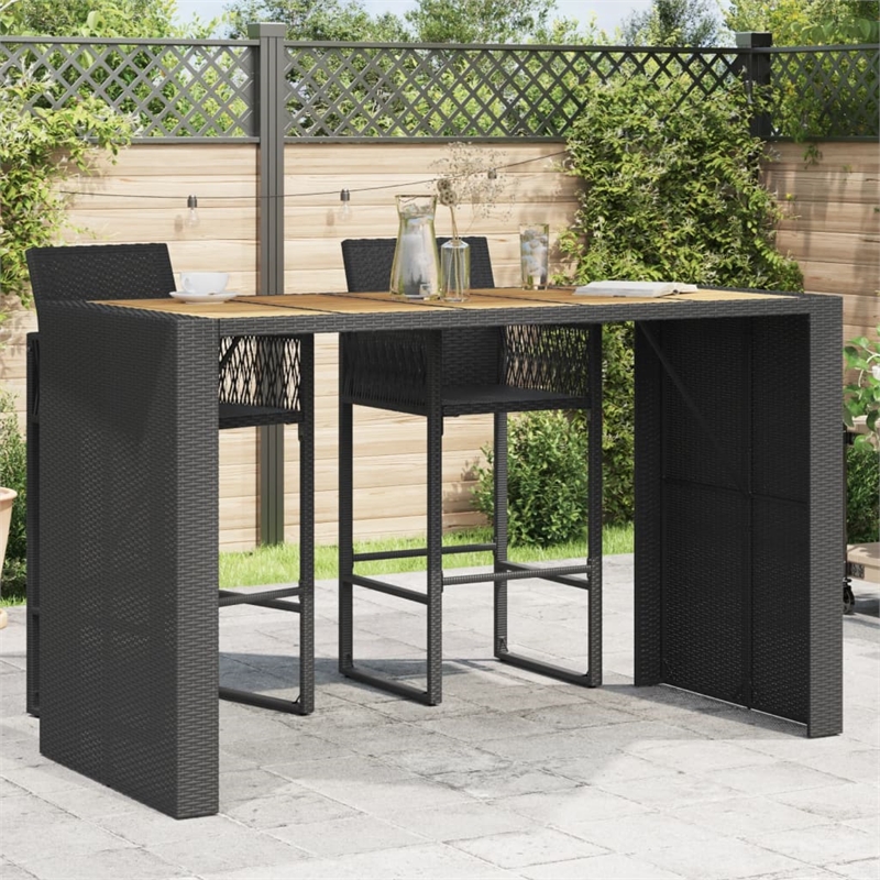 vidaXL Garden Bar Table in Black
