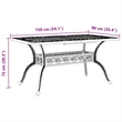 vidaXL Cast Aluminum Large Garden Dining Table in Black