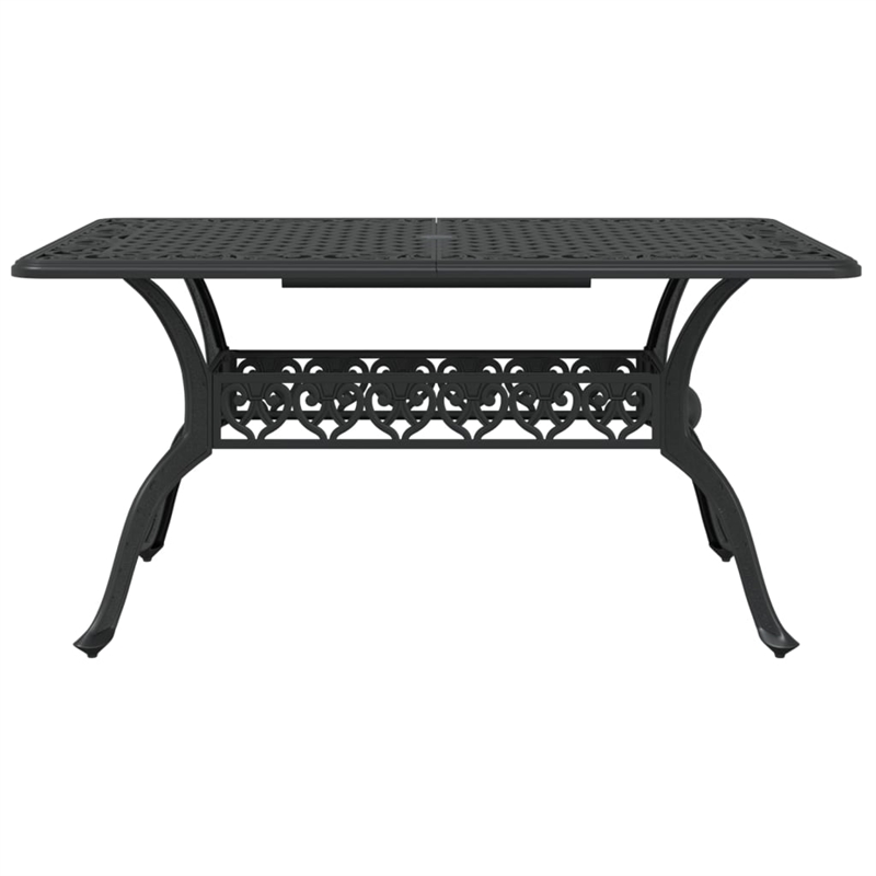vidaXL Cast Aluminum Large Garden Dining Table in Black