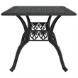 vidaXL Cast Aluminum Large Garden Dining Table in Black