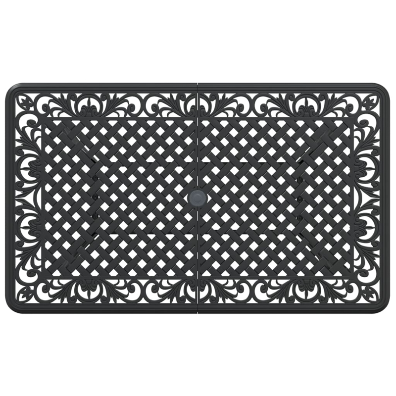 vidaXL Cast Aluminum Large Garden Dining Table in Black